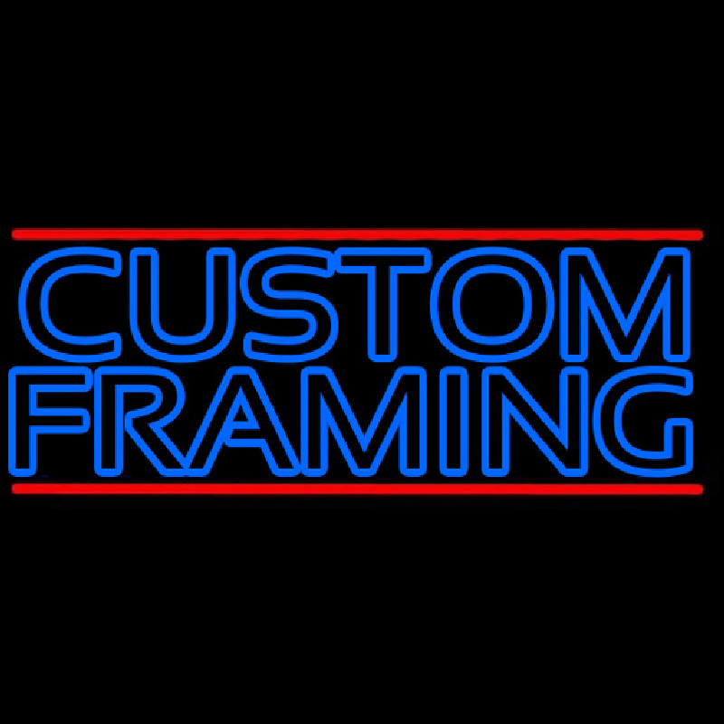 Blue Custom Framing With Red Lines Neonkyltti