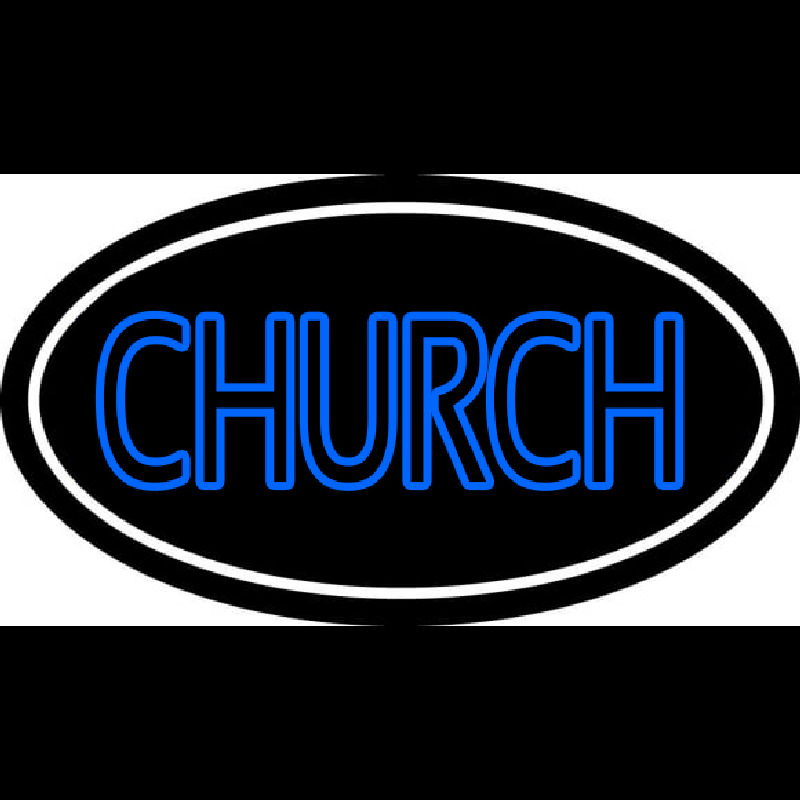 Blue Double Stroke Church Neonkyltti