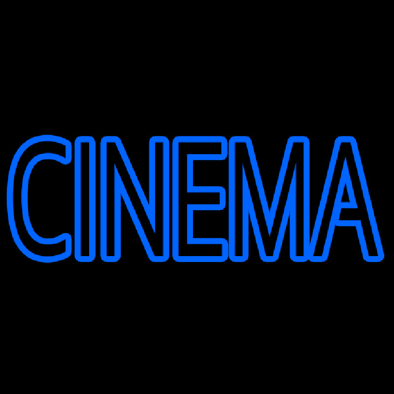Blue Double Stroke Cinema Neonkyltti