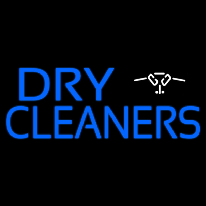 Blue Dry Cleaners Logo Neonkyltti