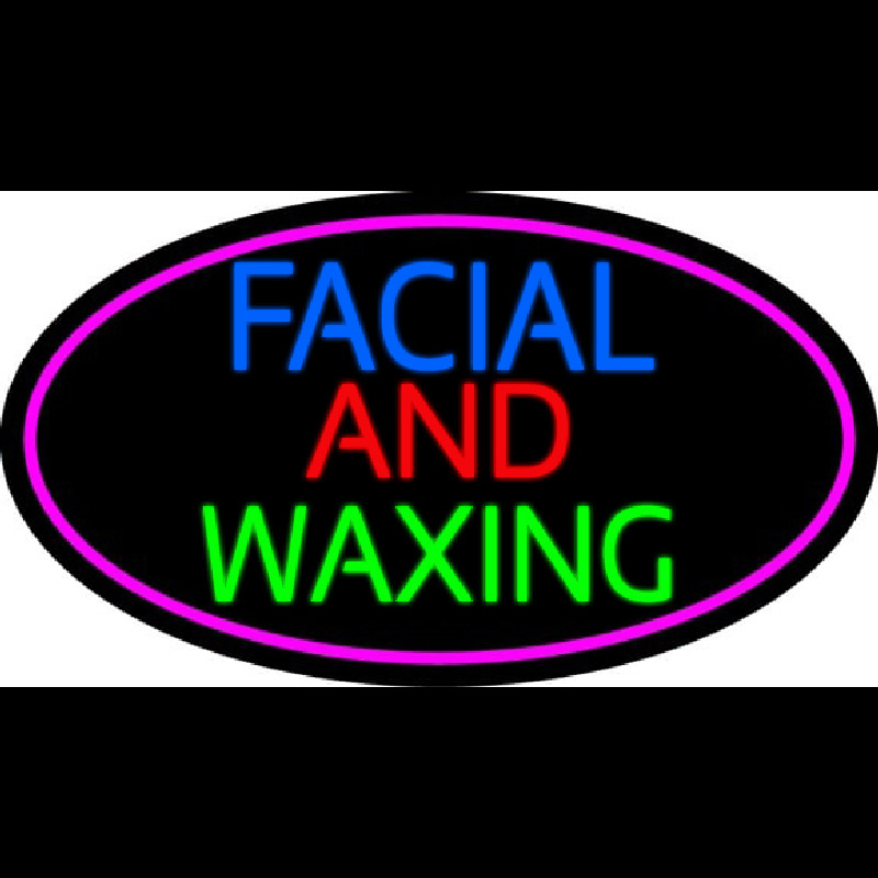 Blue Facial And Wa ing With Pink Oval Neonkyltti