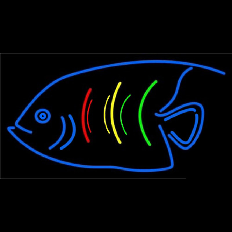 Blue Fish Logo Neonkyltti