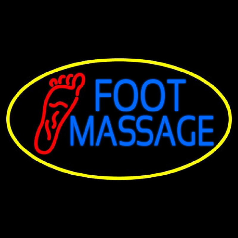 Blue Foot Massage With Yellow Oval Neonkyltti