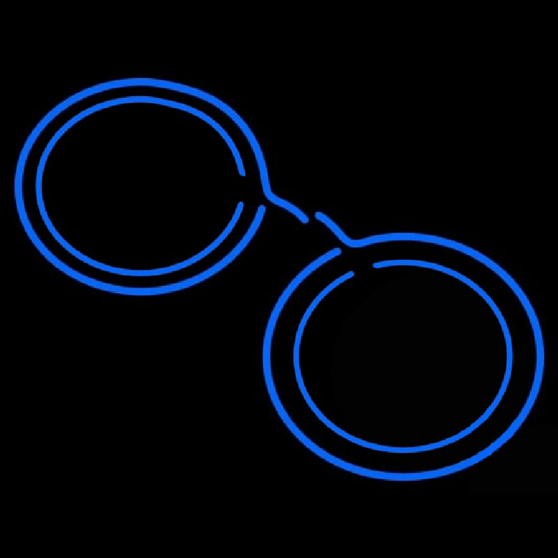 Blue Glasses Logo Neonkyltti