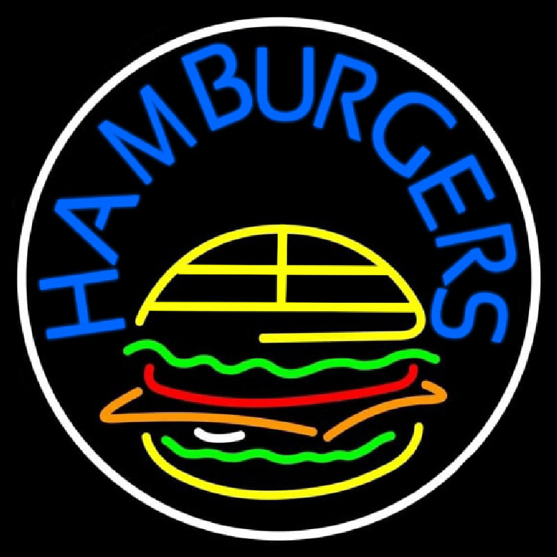 Blue Hamburgers Circle Neonkyltti