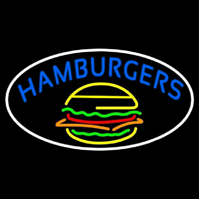 Blue Hamburgers Oval Neonkyltti