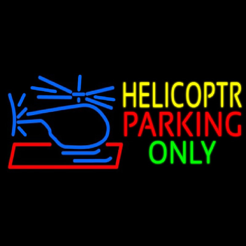 Blue Helicopter Parking Only Neonkyltti