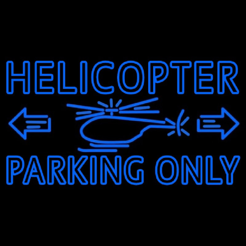 Blue Helicopter Parking Only Neonkyltti