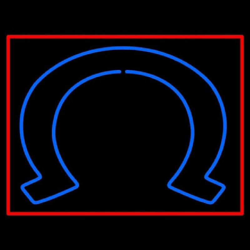 Blue Horseshoe With Border Neonkyltti