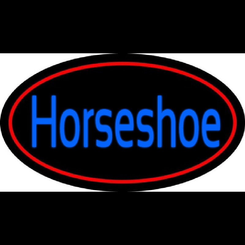 Blue Horseshoe With Red Border Neonkyltti