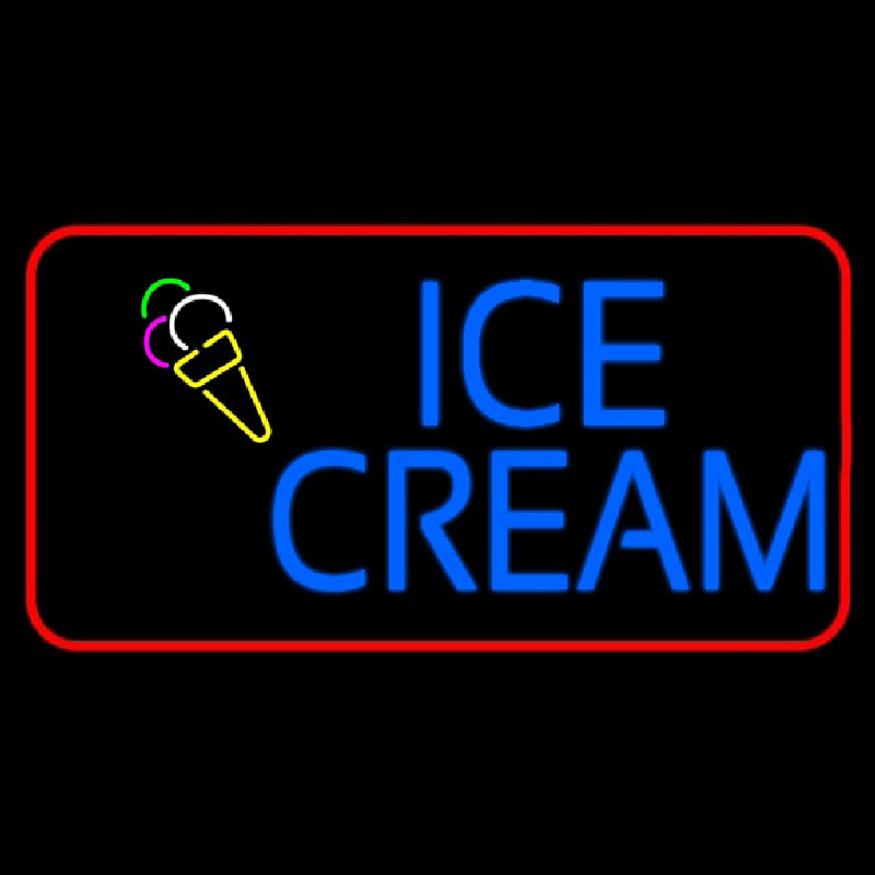 Blue Ice Cream With Red Border Neonkyltti