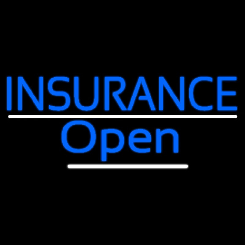 Blue Insurance Open White Line Neonkyltti