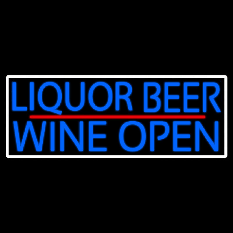 Blue Liquor Beer Wine Open With White Border Neonkyltti