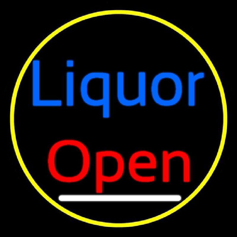 Blue Liquor Open 1 Neonkyltti