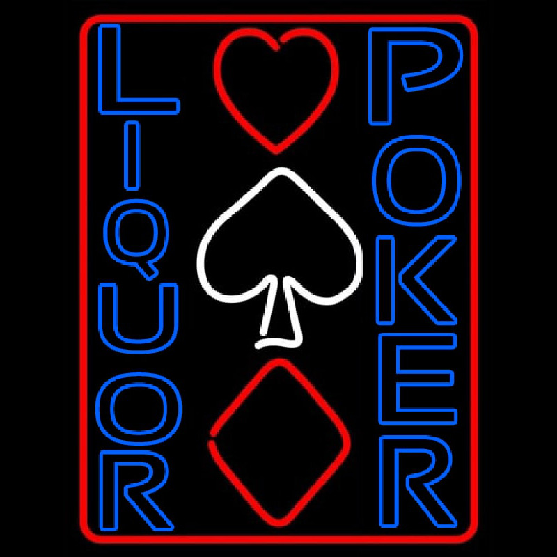 Blue Liquor Poker Neonkyltti