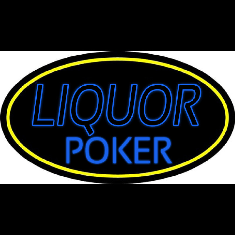 Blue Liquor Poker Neonkyltti