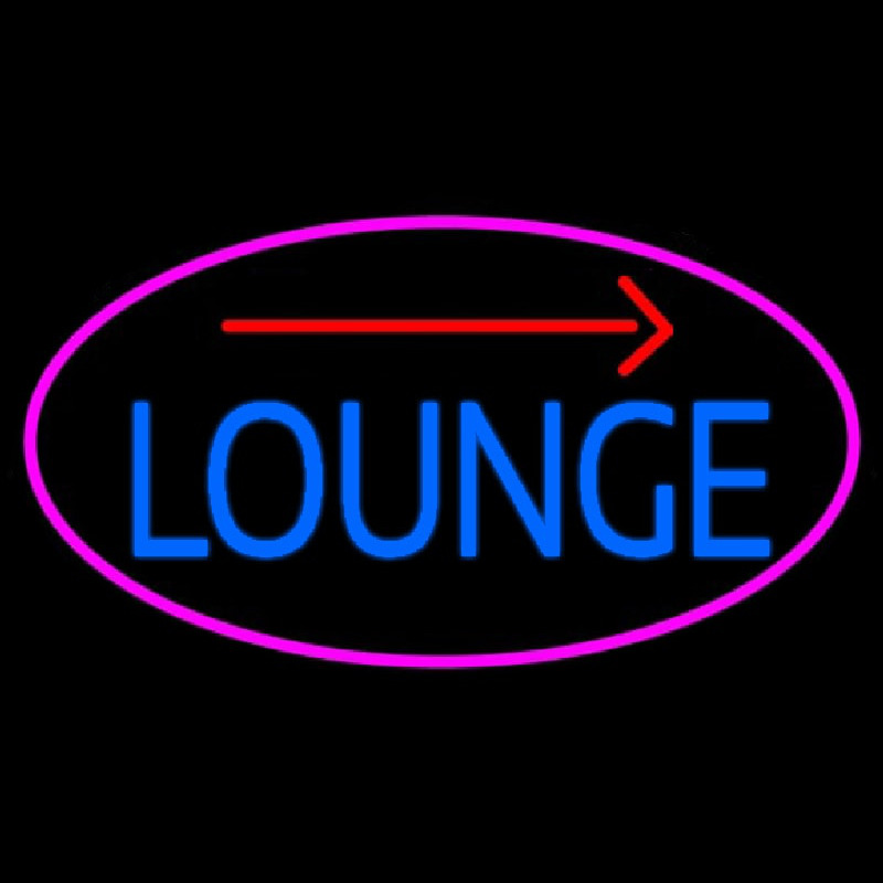 Blue Lounge And Arrow Oval With Pink Border Neonkyltti