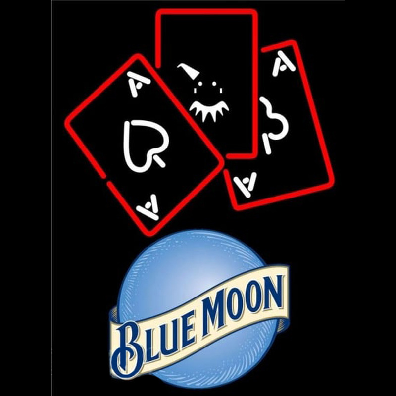 Blue Moon Ace And Poker Beer Sign Neonkyltti