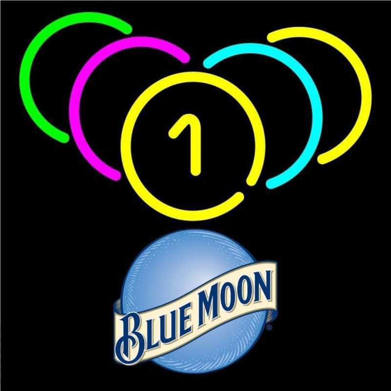 Blue Moon Billiard Rack Pool Beer Sign Neonkyltti