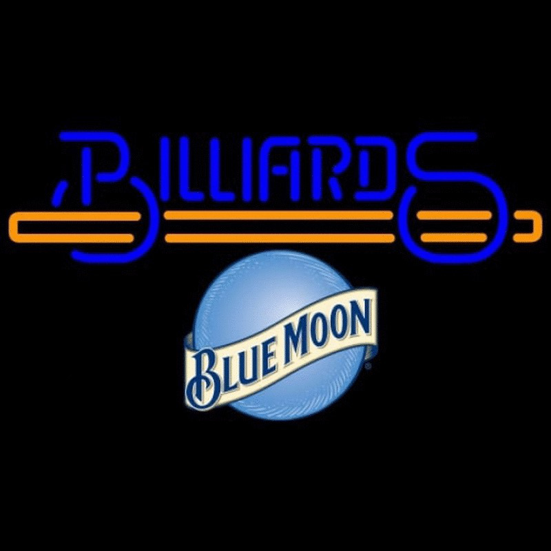 Blue Moon Billiards Te t With Stick Pool Beer Sign Neonkyltti