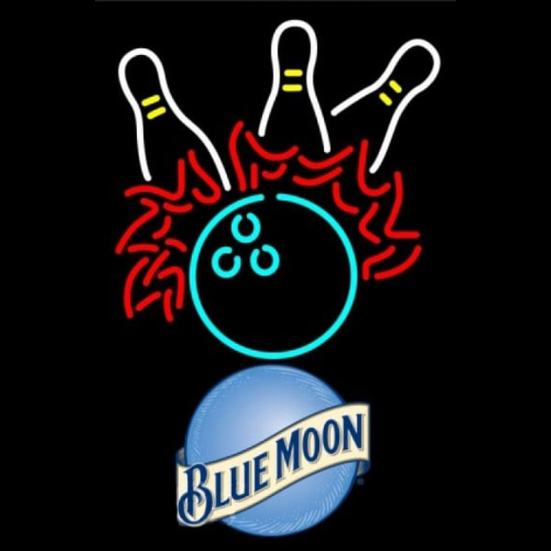 Blue Moon Bowling Pool Beer Sign Neonkyltti