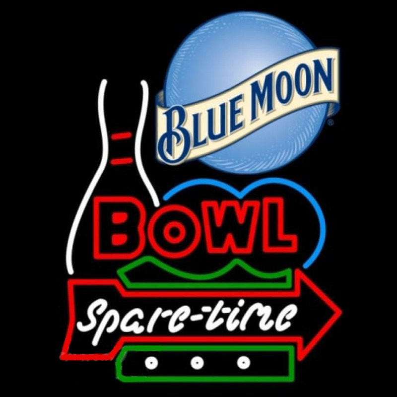 Blue Moon Bowling Spare Time Beer Sign Neonkyltti