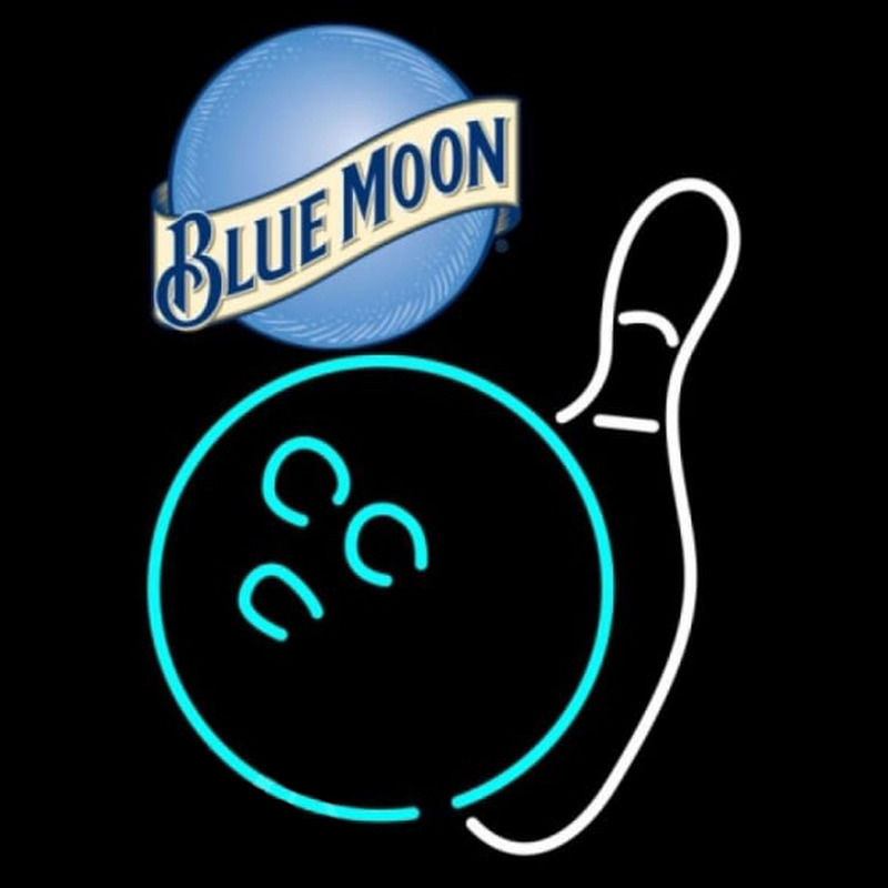 Blue Moon Bowling White Beer Sign Neonkyltti