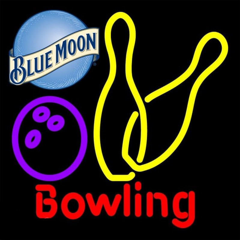 Blue Moon Bowling Yellow 16 16 Beer Sign Neonkyltti
