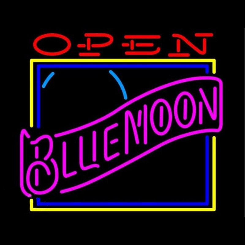 Blue Moon Classic Open Beer Sign Neonkyltti
