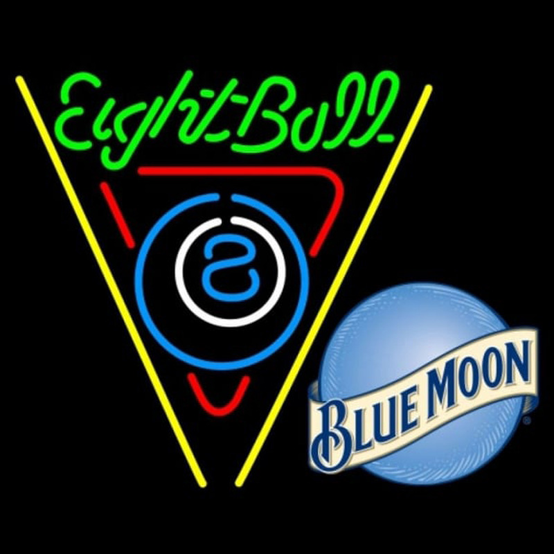 Blue Moon Eightball Billiards Pool Beer Sign Neonkyltti