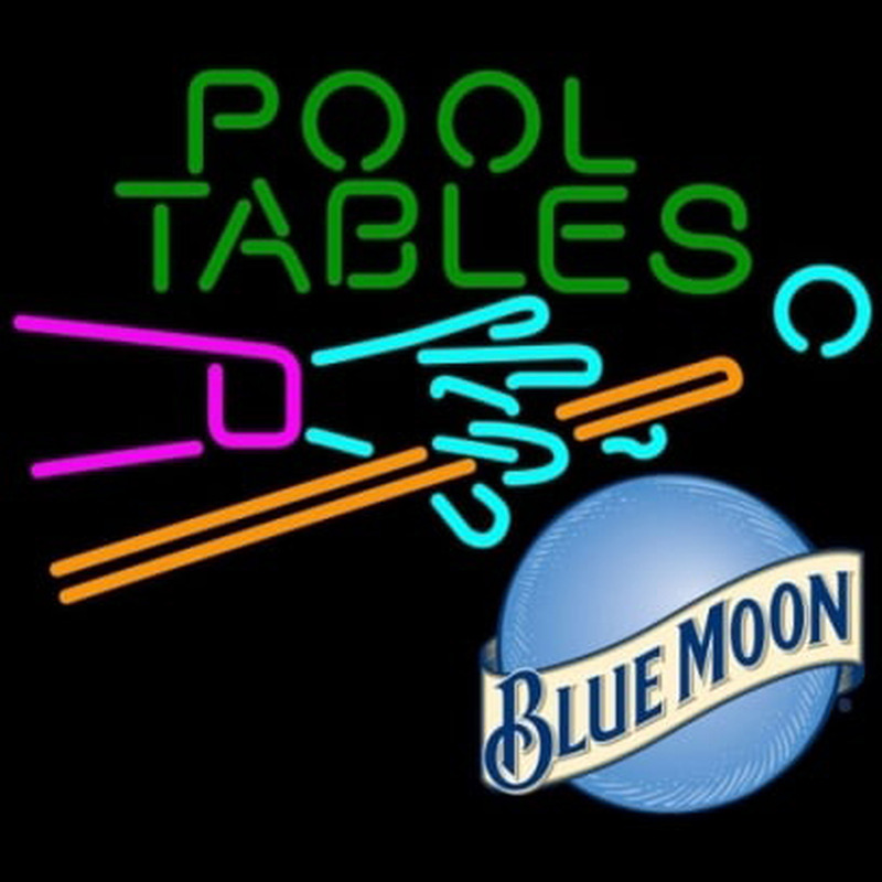 Blue Moon Pool Tables Billiards Beer Neonkyltti