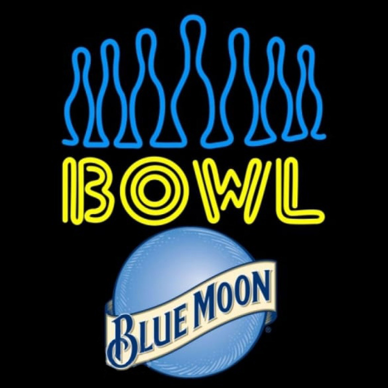 Blue Moon Ten Pin Bowling Beer Sign Neonkyltti