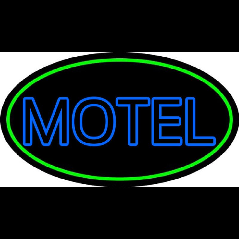 Blue Motel Double Stroke And Green Border Neonkyltti