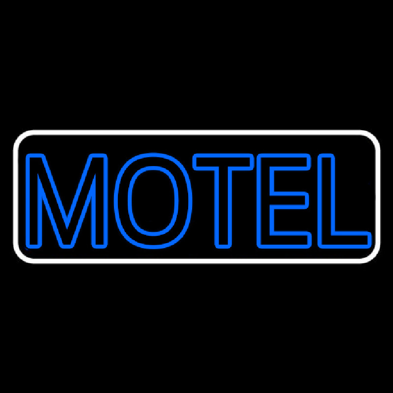 Blue Motel Double Stroke With White Border Neonkyltti