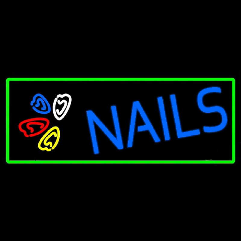 Blue Nails Logo Neonkyltti