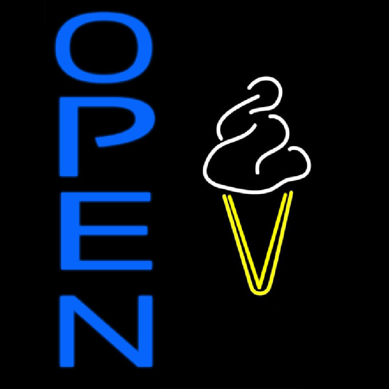 Blue Open Ice Cream Cone Neonkyltti