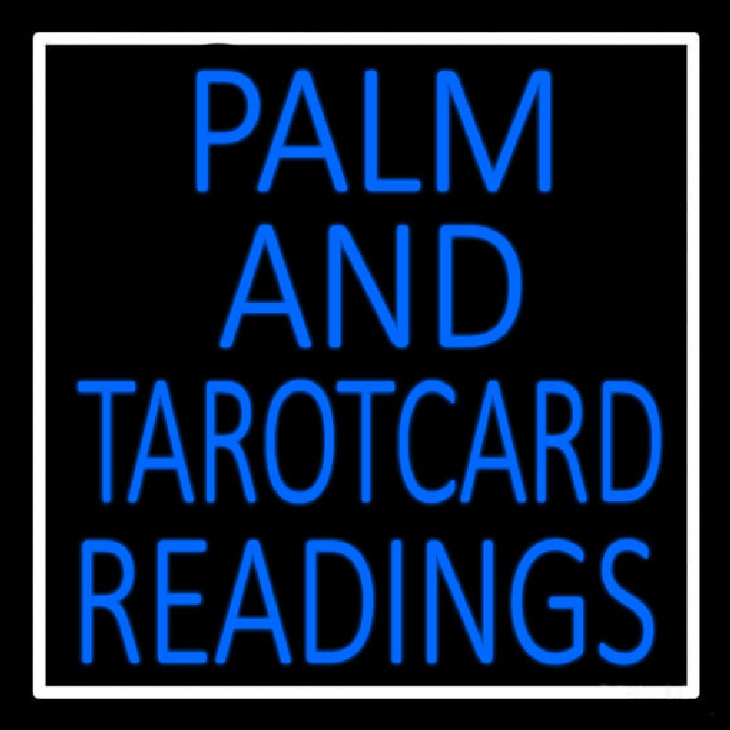 Blue Palm And Tarot Card Readings Neonkyltti