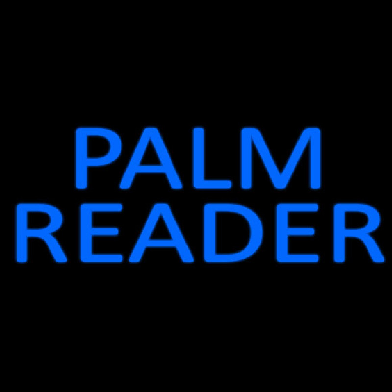 Blue Palm Reader Block Neonkyltti