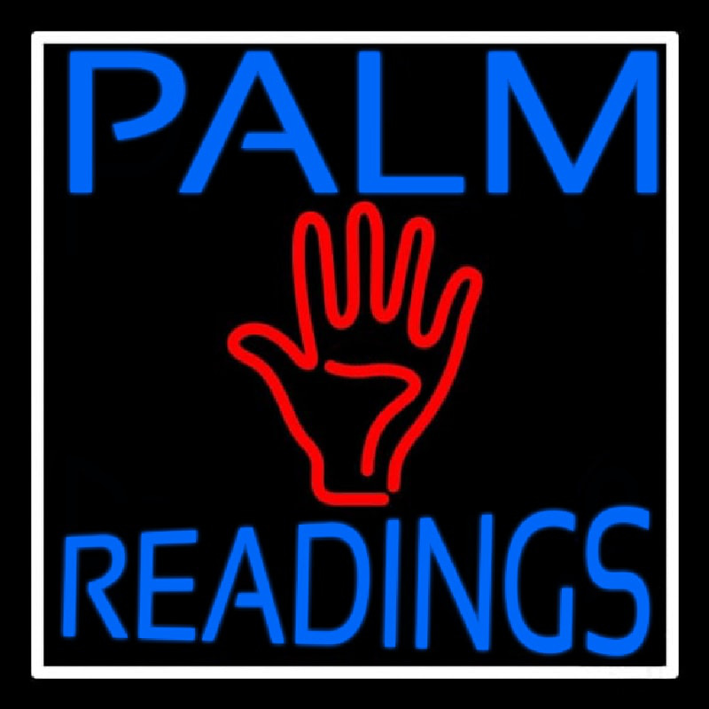 Blue Palm Readings With Red Palm Neonkyltti