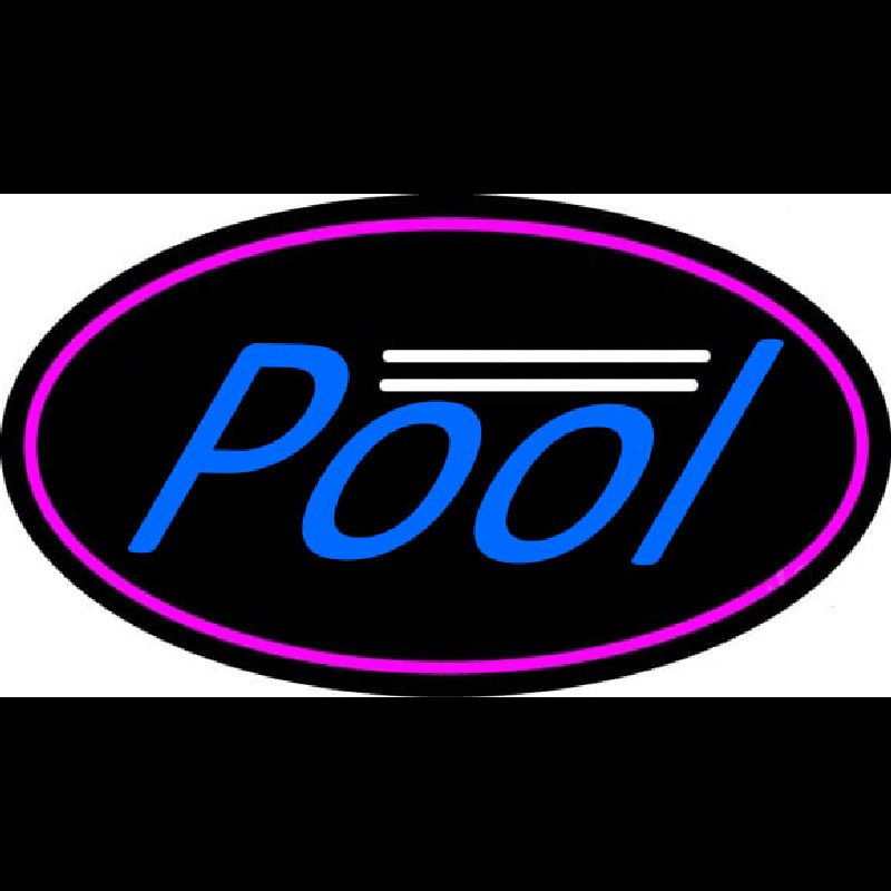 Blue Pool Oval With Pink Border Neonkyltti