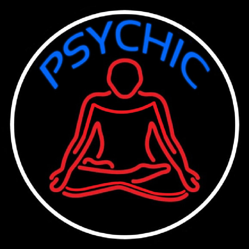 Blue Psychic Logo With Border Neonkyltti