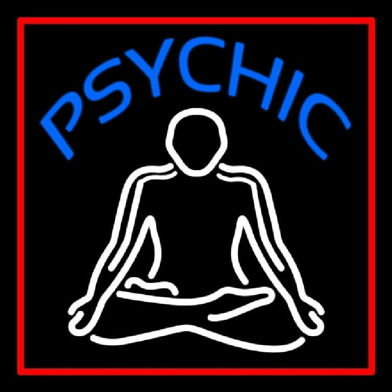 Blue Psychic Logo With Red Border Neonkyltti