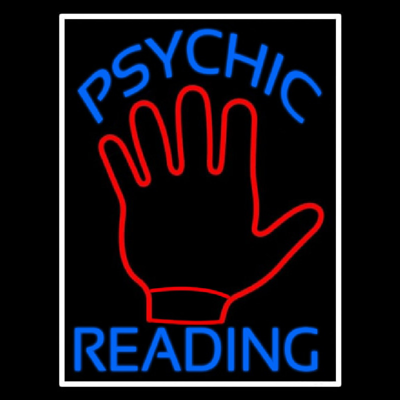Blue Psychic Reading With White Border Neonkyltti