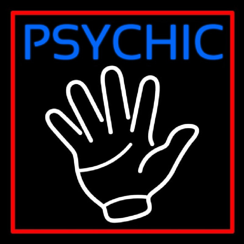 Blue Psychic Red Border Neonkyltti