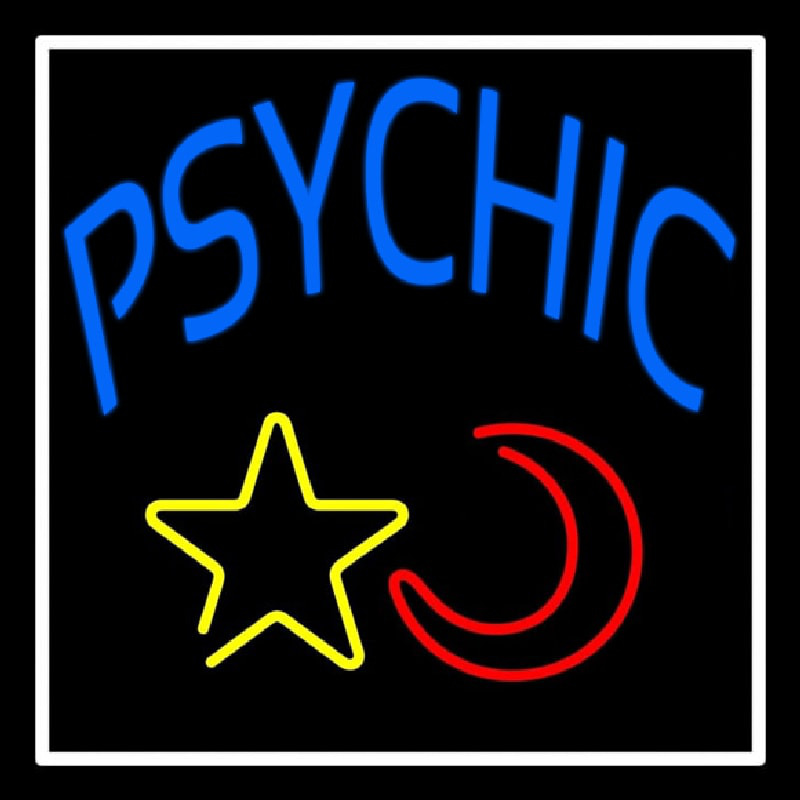 Blue Psychic With Moon And Star Neonkyltti
