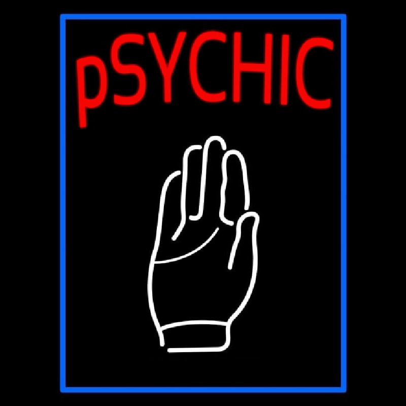 Blue Psychic With Palm Neonkyltti