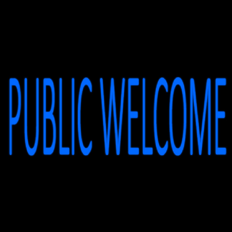 Blue Public Welcome Neonkyltti
