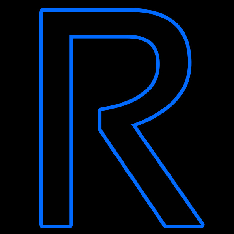 Blue R Logo Neonkyltti