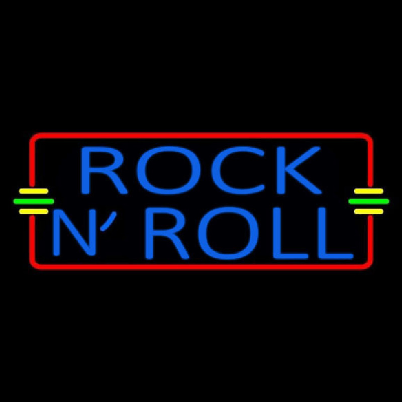 Blue Rock N Roll Red Border 1 Neonkyltti