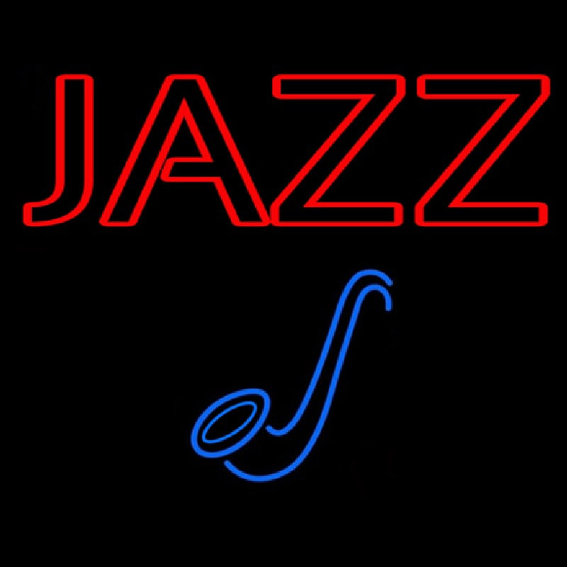 Blue Sa ophone Red Jazz Block Neonkyltti